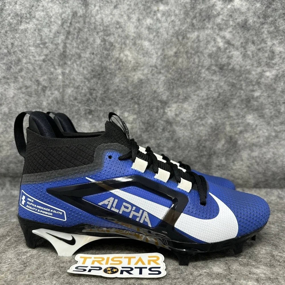 Nike Alpha Menace 4 Elite Football Cleats Mens 8.5 Royal Blue FD7036-400
